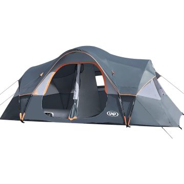 Carpa Camping UNP para 10 Personas, 2 Ambientes, Impermeable, 18ft x 9ft x 78in
