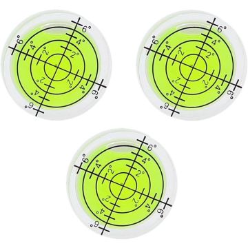 3 Niveles de Burbuja Circulares 32x7mm de Acrílico