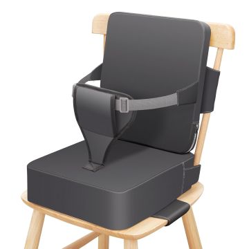 Asiento elevador para niños con respaldo y correas ajustables