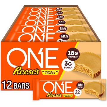 ONE Protein Bars, Reese's Peanut Butter Lovers, 18g Proteína, 3g Azúcar, 12 Unidades