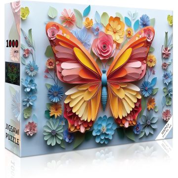Puzzle para adultos 1000 piezas mariposa noctilucente 27.5x19.6 in