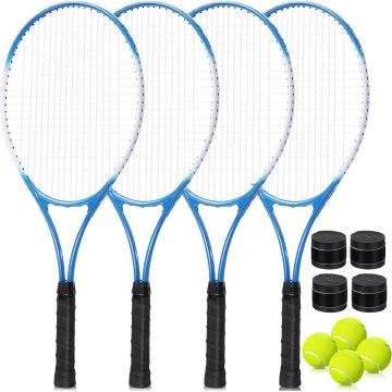 Set de 4 Raquetas de Tenis para Adultos Principiantes 27 Pulgadas