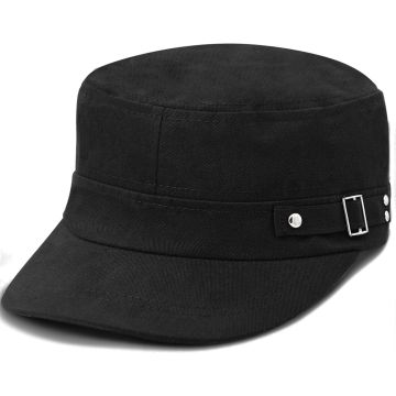 Gorra militar unisex básica de algodón y poliéster