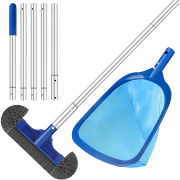 Kit de limpieza para piscina con red y cepillo
