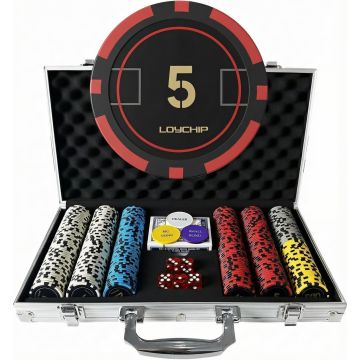 Set de Fichas de Póker 300 piezas con Denominaciones, 11.5g Numeradas en Caja de Aluminio