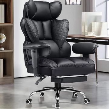 Silla de Oficina Ergonómica Cuero Sintético Reclinable