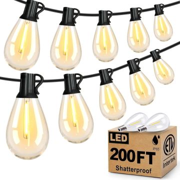 Luces de Cadena LED Tenmiro 200FT Exterior 2700K