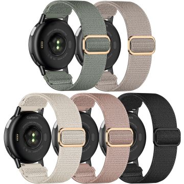 5 Pack Correas de Nylon Elásticas para Garmin Vivoactive 5/6 20mm