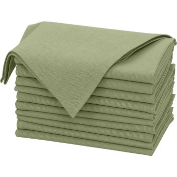 Ruvanti Linen Napkins Set of 12, 18x18 Servilletas de Tela