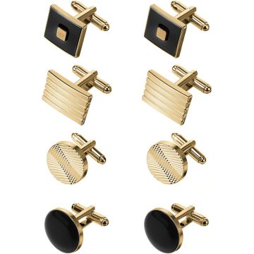 Mancornas COMNICO 4 Pares Dorado/Plateado para Hombre
