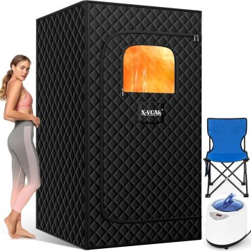 Sauna Portátil X-Vcak Mejorada con Vapor, Control Remoto y Silla Plegable