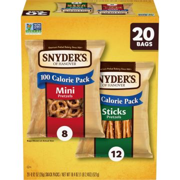 Snyder's of Hanover Pretzels Variedad, Pack de 20 Unidades de 0.92 Oz