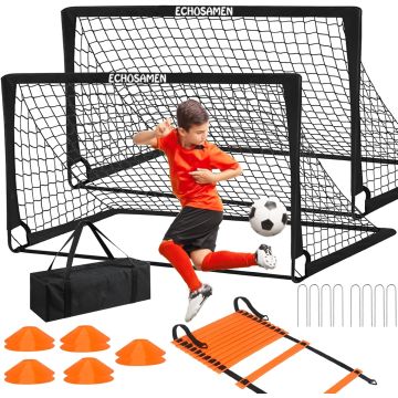 Arco de fútbol infantil portátil 6x4 pies con accesorios