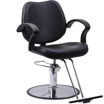 Silla Hidráulica Negra para Barbería y Salón de Belleza