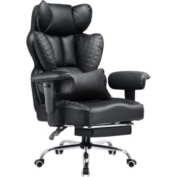 Silla de Oficina Ergonómica Grande Cuero Sintético con Repos