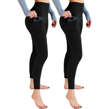 Leafigure 2 Pack Leggings con Bolsillos para Mujer