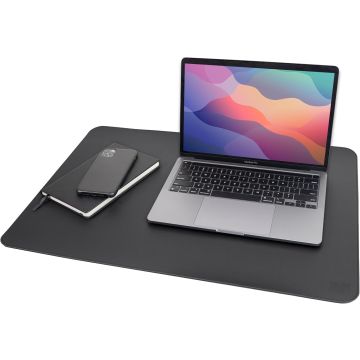 Alfombrilla de Escritorio de Cuero Sintético 24" x 17", Negra