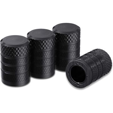 Tapones para válvula de neumático CKAuto, pack 4 negro
