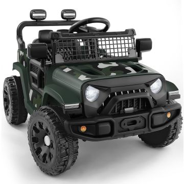 Coche montable a batería 12V para niños, control remoto, luces LED - Oliva
