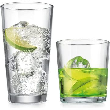 Set de 12 Vasos Glaver's: 6 Highball 17 oz y 6 Whisky 13 oz