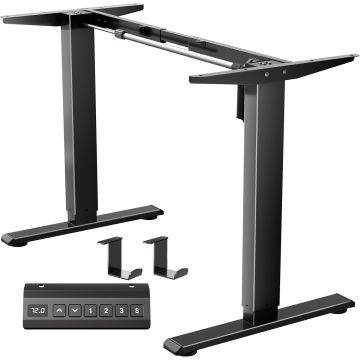 Base de Escritorio Eléctrico Regulable en Altura, Negro