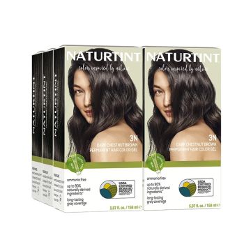 Naturtint 3N Castaño Oscuro Tinte Permanente Paquete de 6