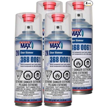SprayMax USC 2k Barniz Aerosol de Alto Brillo (Paquete de 4)