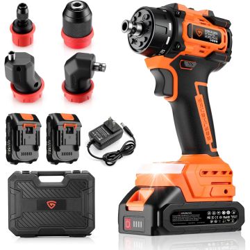 Taladro Atornillador Inalámbrico 21V Sin Escobillas GEARLASSO Kit 5 en 1