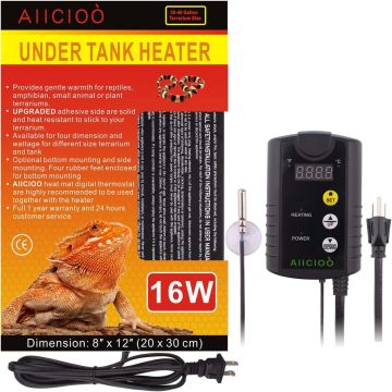 Calefactor para Terrario con Termostato para Reptiles 16W