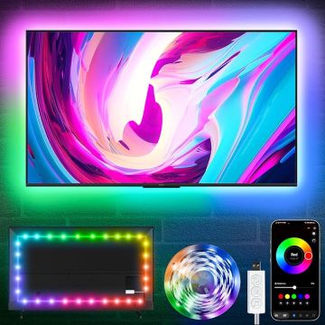 Luces LED para TV 16.5 pies RGB con control app y botón