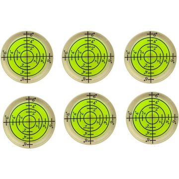 Nivel de Burbuja Circular 32x7mm, 6 Piezas, Plástico
