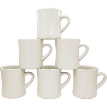 Set de 6 Tazas de Café COLETTI Diner - 11 oz - Cremosas y Duraderas