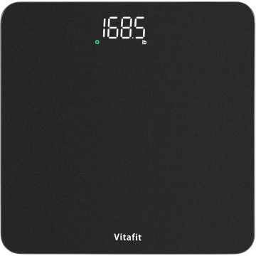 Báscula Vitafit para peso corporal, LED digital, 400 lb, plateado negro