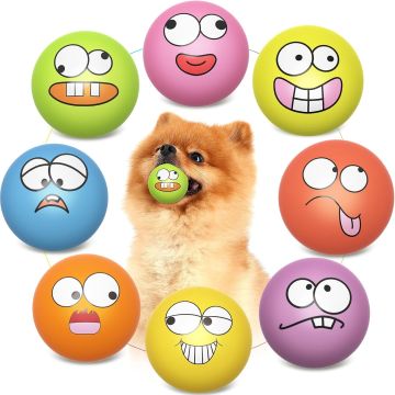 Juguetes para Perros Squeaky de Látex Suave 8 Pack Bolas Redondas