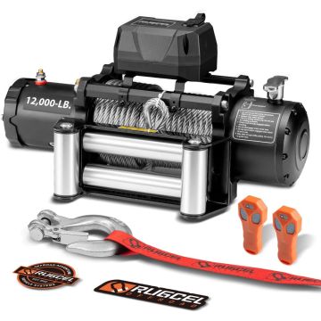 Cabrestante Eléctrico 12000lb 12V IP67 con Cable de Acero 85ft