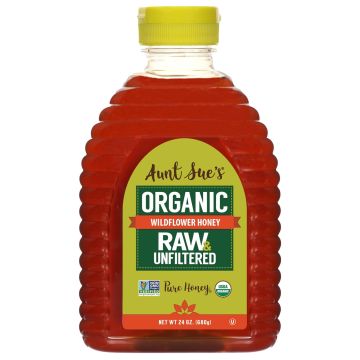 Aunt Sue's Miel Orgánica Cruda Sin Filtrar 680 g