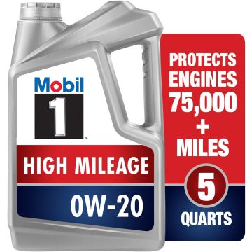 Mobil 1 Aceite de Motor Sintético 0W-20 High Mileage 5 Cuartos