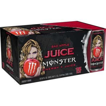 Monster Energy Juice Bad Apple, Bebida Energética + Jugo, 16