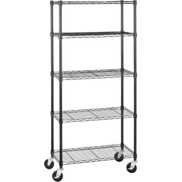 Estantería metálica 5 niveles 30x14x64.75 in negra