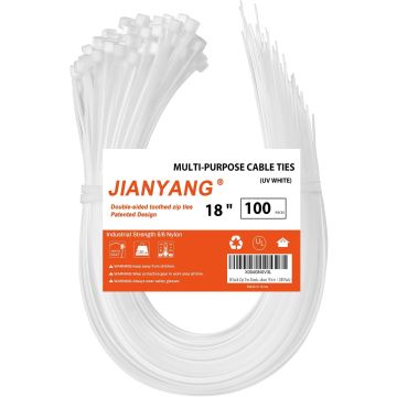 Bridas blancas de nylon 18 pulgadas 100 unidades resistentes