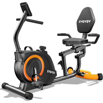 Bicicleta fija reclinada con resistencia magnética ajustable
