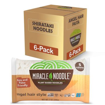 Fideos Miracle Noodle Angel Hair - Shirataki, Keto, Vegano, Sin Gluten - Pack de 6