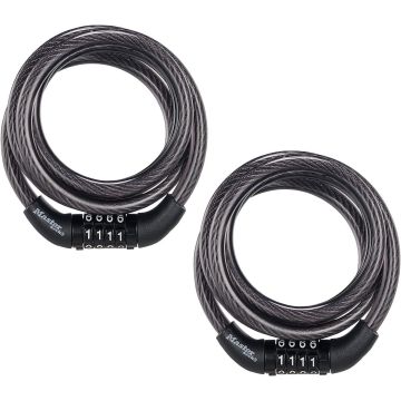 Candado de cable para bicicleta Master Lock Combo 4 ft Pack 2