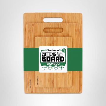 Set de 3 Tablas de Cortar de Bambú Rectangulares Freshware