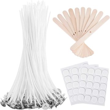 Pabilos para Velas de 6 Pulgadas - 100 Unidades con Pegatinas