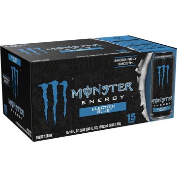 Monster Energy Electric Blue, bebida energética, 16 oz (paqu