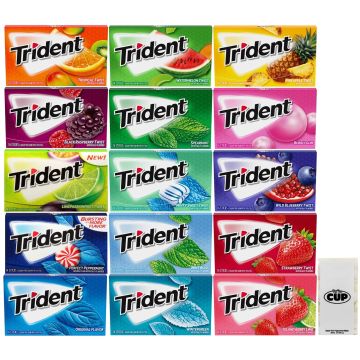 Trident Chicle Sin Azúcar Assortment, 15 Flavor - Pack de 14 unidades