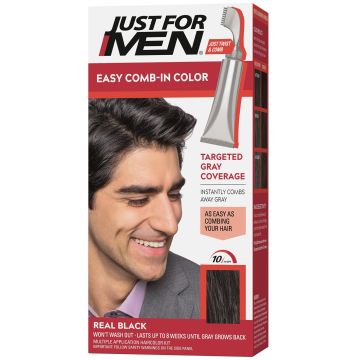 Just For Men Easy Comb-In Color Tinte para Cabello Negro Real A-55