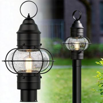 Lámpara de Pie Externa Kalium Post con Vidrio Rumado 19"