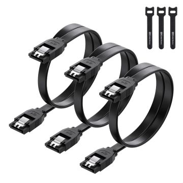 Cable Matters 3 Pack Cable SATA de 18 Pulgadas SATA III 6Gbps Negro